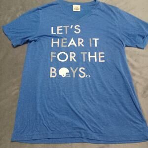 Dallas Cowboys Shirt By Atx Mafia Women Large Blue Lets Hear It For The Boys Tee